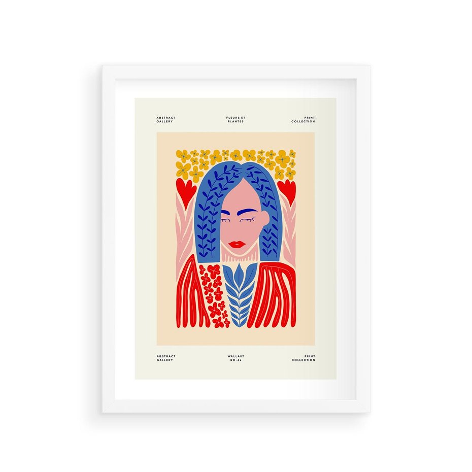 Plakat w ramie 30x40 - Impulsy Czasu - kobieca sztuka, abstrakcja - rama biała