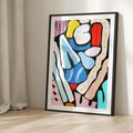 Plakat bez ramy 21x30 - Kolory Na Czerni - abstrakcyjne formy, komiksowy styl