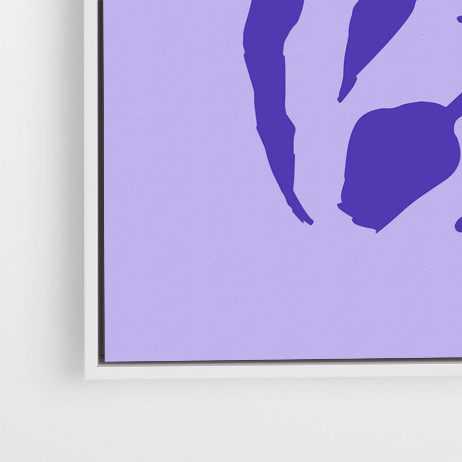 Obraz w ramie 70x100 - Boho Sztuka Wolności - kwiaty, energetyczne fioletowe tło - rama biała