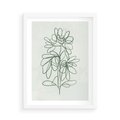 Plakat w ramie 50x70 - Spokojne Poddanie Naturze - zielony plakat, roślinne inspiracje - rama biała