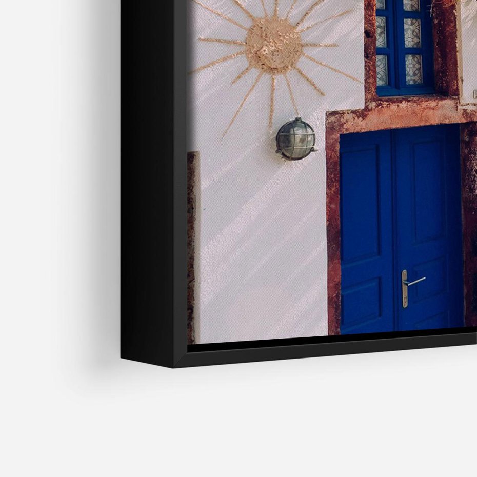 Obraz w ramie 70x50 - Urok Greckiej Wyspy - Santorini, Grecja - rama czarna