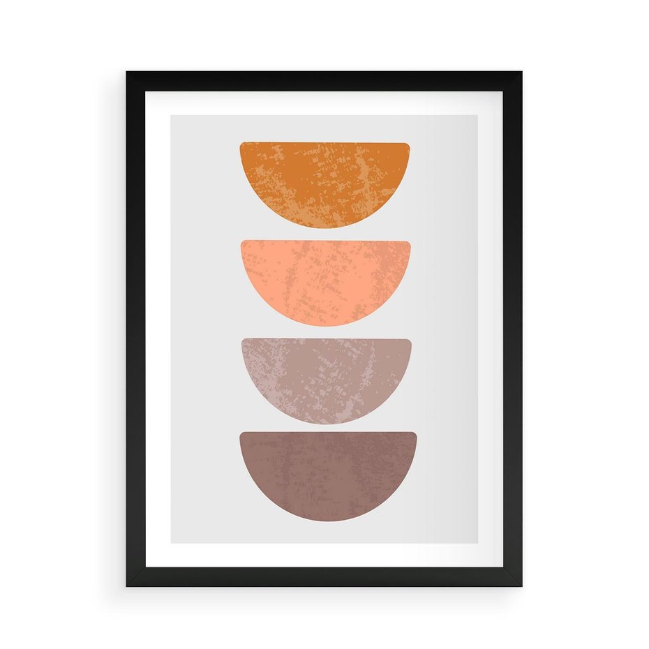 Plakat w ramie 50x70 - Minimalizm i Geometria - minimalistyczny obraz, mid-century styl - rama czarna