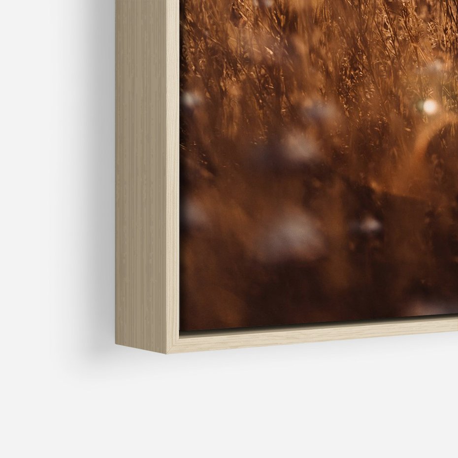 Obraz w ramie 80x120 - Zachwyt zachodem słońca na łące - zachód, słońca - rama drewno