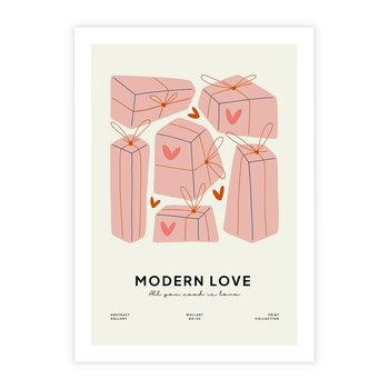 Plakat bez ramy 50x70 - Nowoczesna Miłość - nowoczesna grafika, pastelowe kolory