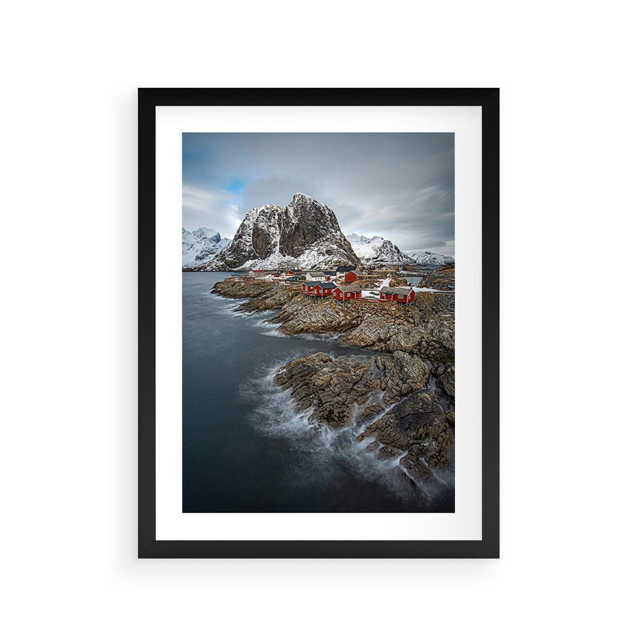 Plakat w ramie 30x40 - Skandynawia - górska odsłona - Skandynawia, góry - rama czarna