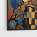 Obraz w ramie 50x70 - Impresje Cichego Szeptu - abstrakcyjny obraz, portret kobiety - rama czarna