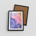Plakat w ramie 30x40 - Migocące Granice Kształtów - abstrakcyjny plakat, pastelowe kolory - rama czarna