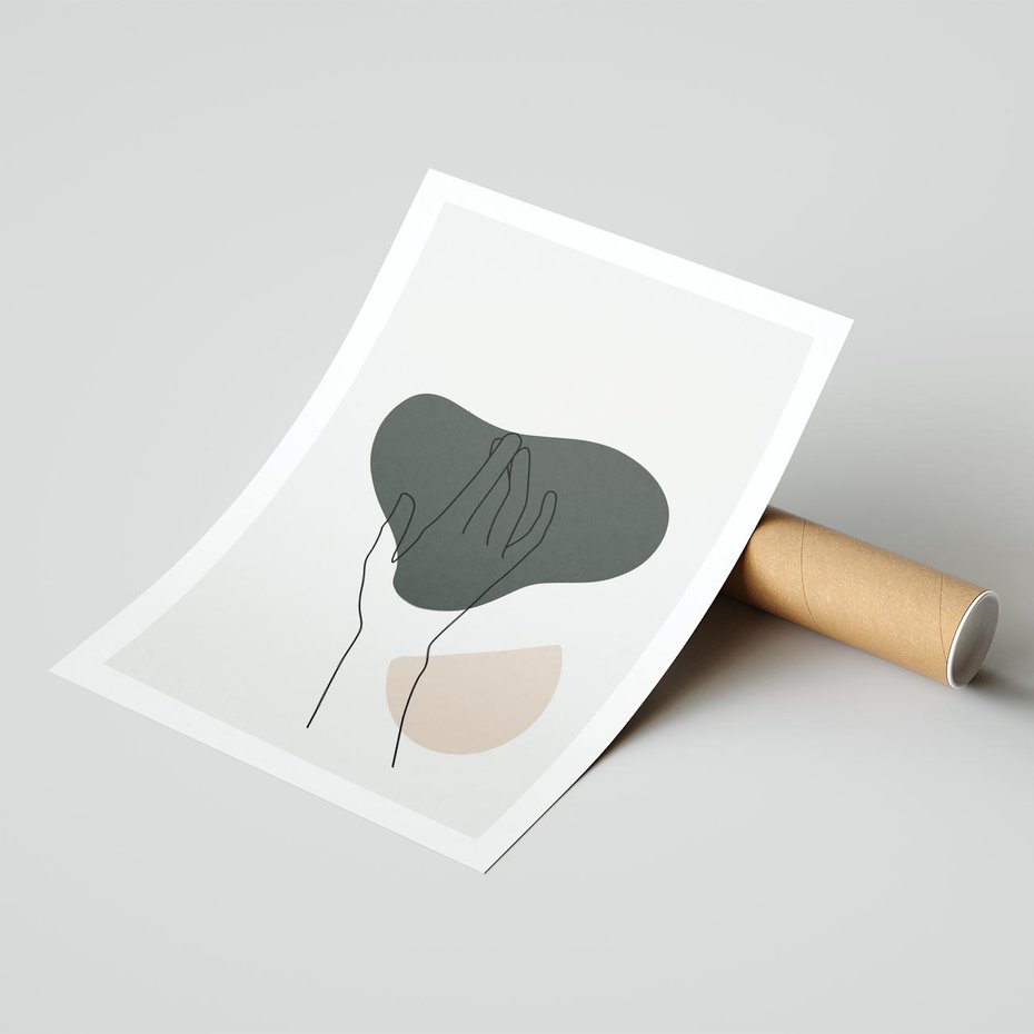 Plakat bez ramy 50x70 - Bezczasowe Echo - szkic jedną linią, one line