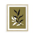 Plakat w ramie 40x50 - Wewnętrzne Odsłony - liście, gałązki - rama drewno