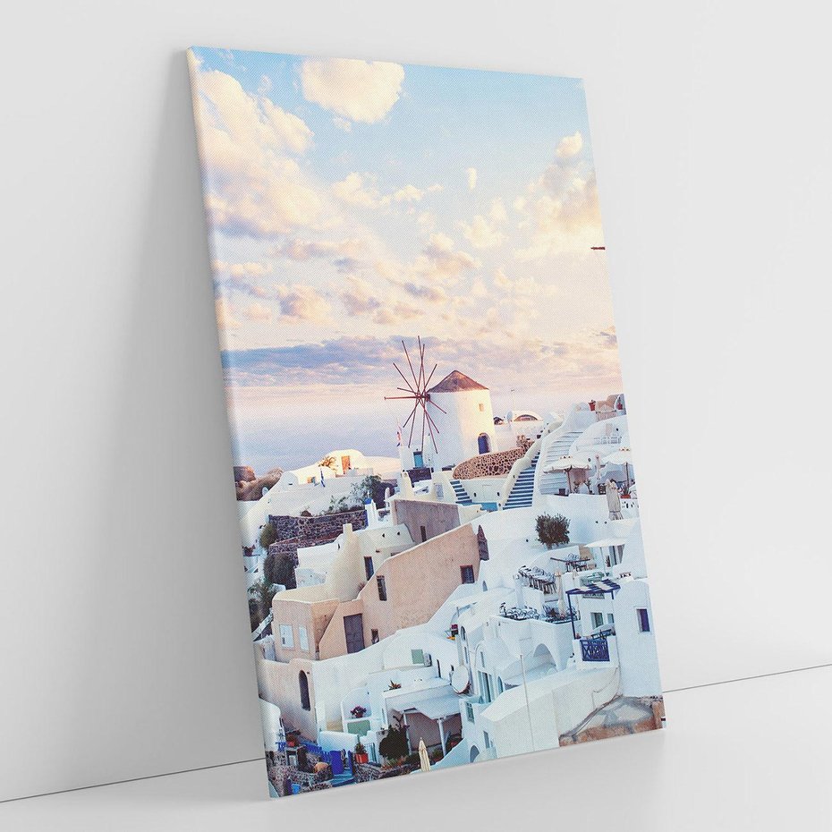 Obraz na płótnie 80x120 - Biel ponad Błękitem - Santorini, białe budynki