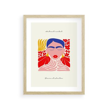 Plakat w ramie 50x70 - Bezgraniczne Rytmy - kobieta, sztuka abstrakcyjna - rama drewno