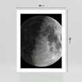 Plakat bez ramy 40x50 - Kontrastowy księżyc w czerni i bieli - księżyc, czarno