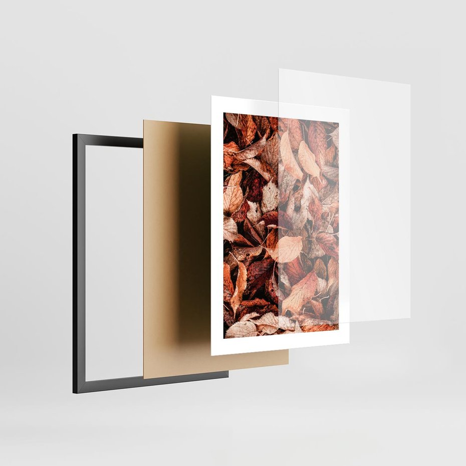 Plakat w ramie 30x40 - Magia Jesiennej Ziemi - liście, jesień - rama czarna