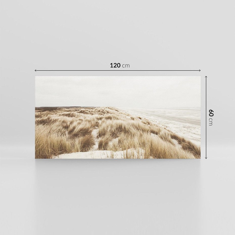 Obraz na płótnie 120x60 - Nadmorskie Wydmy - fotografia, kolory sepii