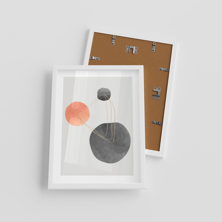 Plakat w ramie 30x40 - Złoty Blask Abstrakcji - abstrakcja, nowoczesny plakat - rama biała