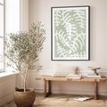 Plakat w ramie 40x50 - Oaza Zieleni - zielona abstrakcja, zgaszona zieleń - rama czarna