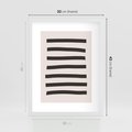 Plakat w ramie 30x40 - Strukturalna Rewolucja Form - minimalizm, czarne pasy - rama biała