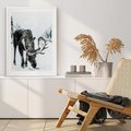 Plakat bez ramy 30x40 - Zimowy Portret Łosia - łoś w zimowej scenerii