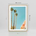 Plakat w ramie 50x70 - Letnie Marzenia - palmy, na tle nieba - rama drewno