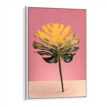 Obraz w ramie 50x70 - Majestatyczna monstera - monstera, liść - rama biała