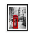 Plakat w ramie 40x50 - Budka telefoniczna w Londynie - budka, Londyn - rama czarna