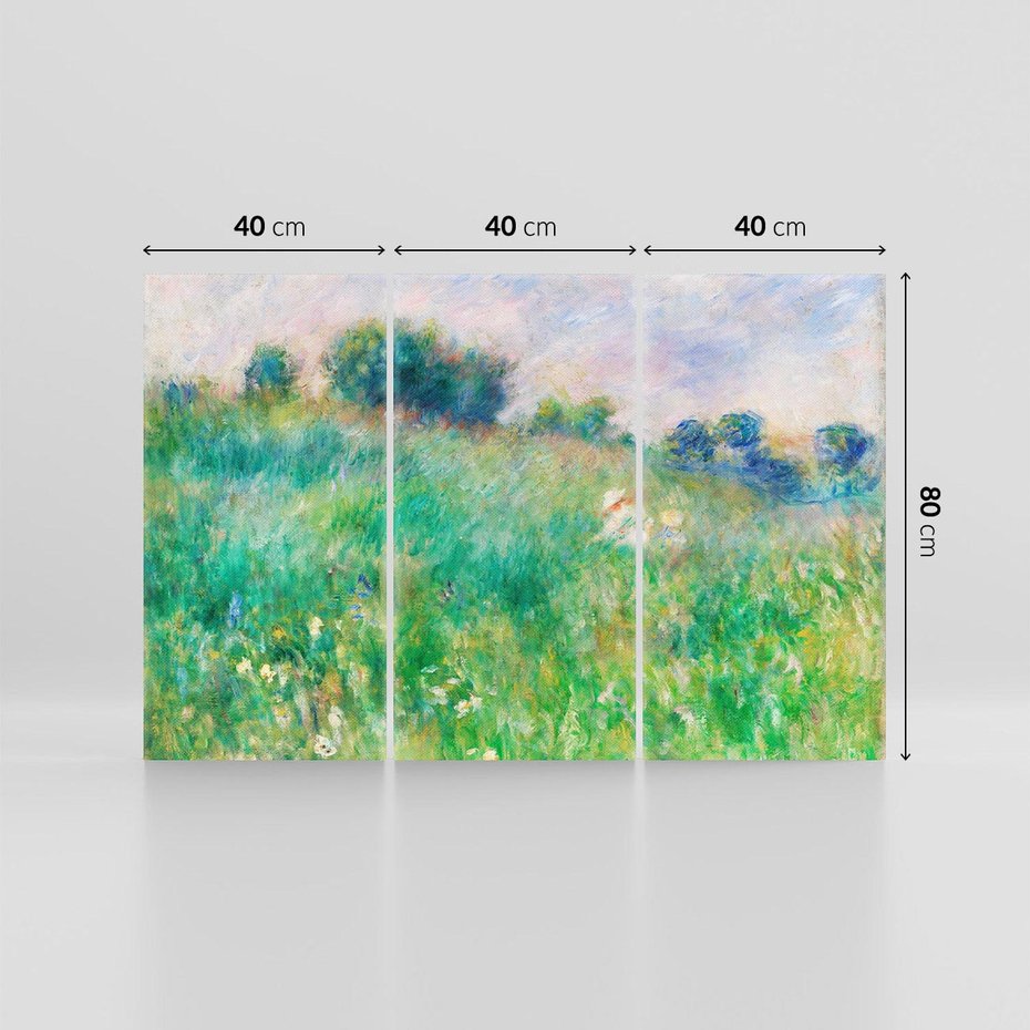 Obraz na płótnie 120x80 - "Łąka (La Prairie)" (1880) Pierre-Auguste Renoir - Reprodukcja - reprodukcja, obraz na płótnie