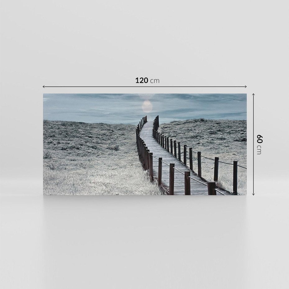 Obraz na płótnie 120x60 - Burzowy pomost na plaży - plaża, pomost