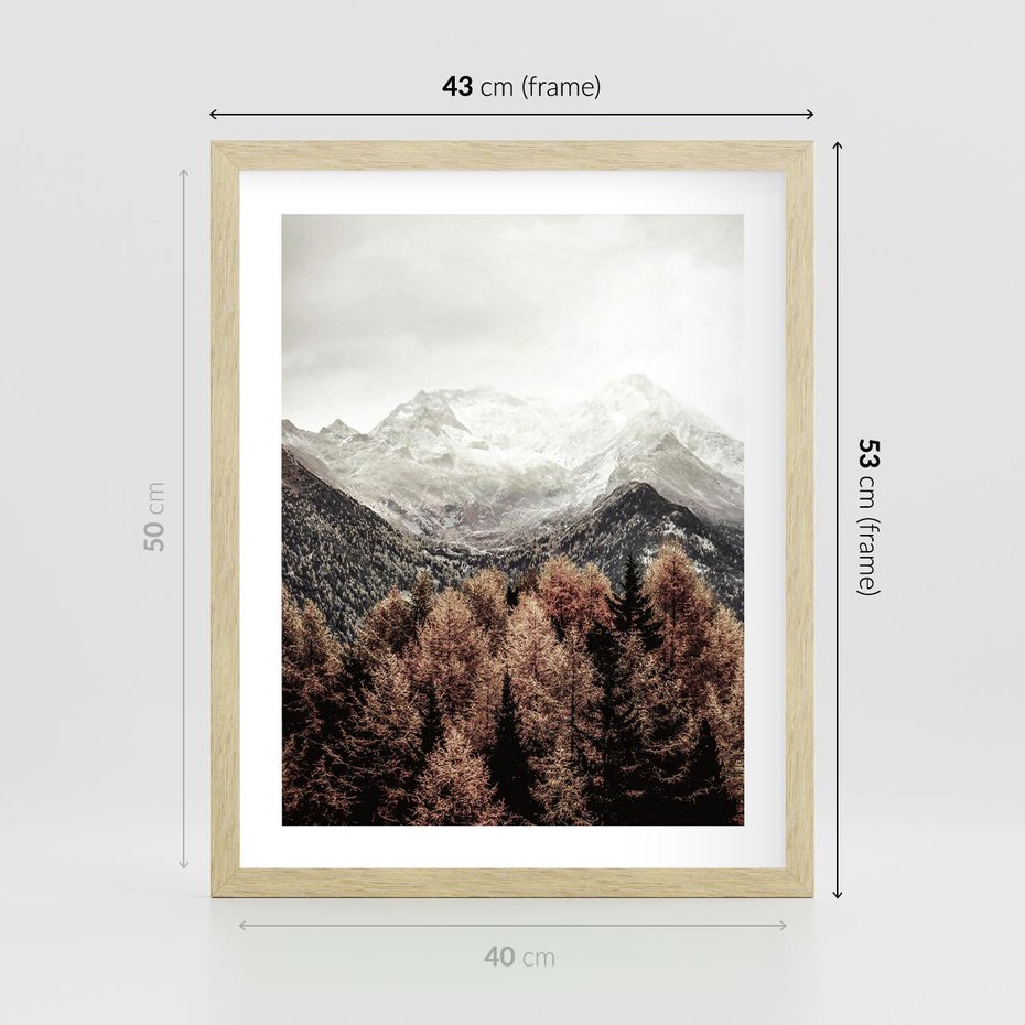 Plakat w ramie 40x50 - Jesienna Przyroda - góry, jesień - rama drewno