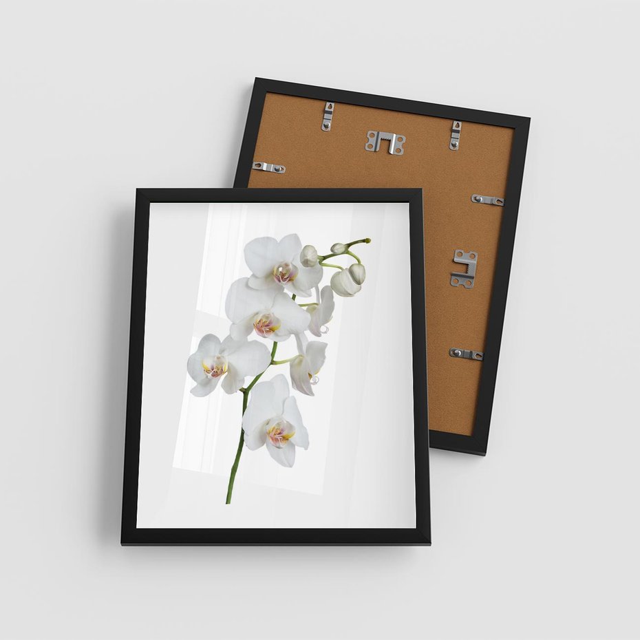 Plakat w ramie 40x50 - Ekskluzywny Relaks - storczyk, spa - rama czarna