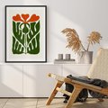 Plakat w ramie 40x50 - Minimalistyczny Urok Kwiatu - kwiat, sztuka nowoczesna - rama czarna