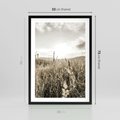 Plakat w ramie 50x70 - Łąka w Klimacie Sepii - suche trawy, łąka - rama czarna
