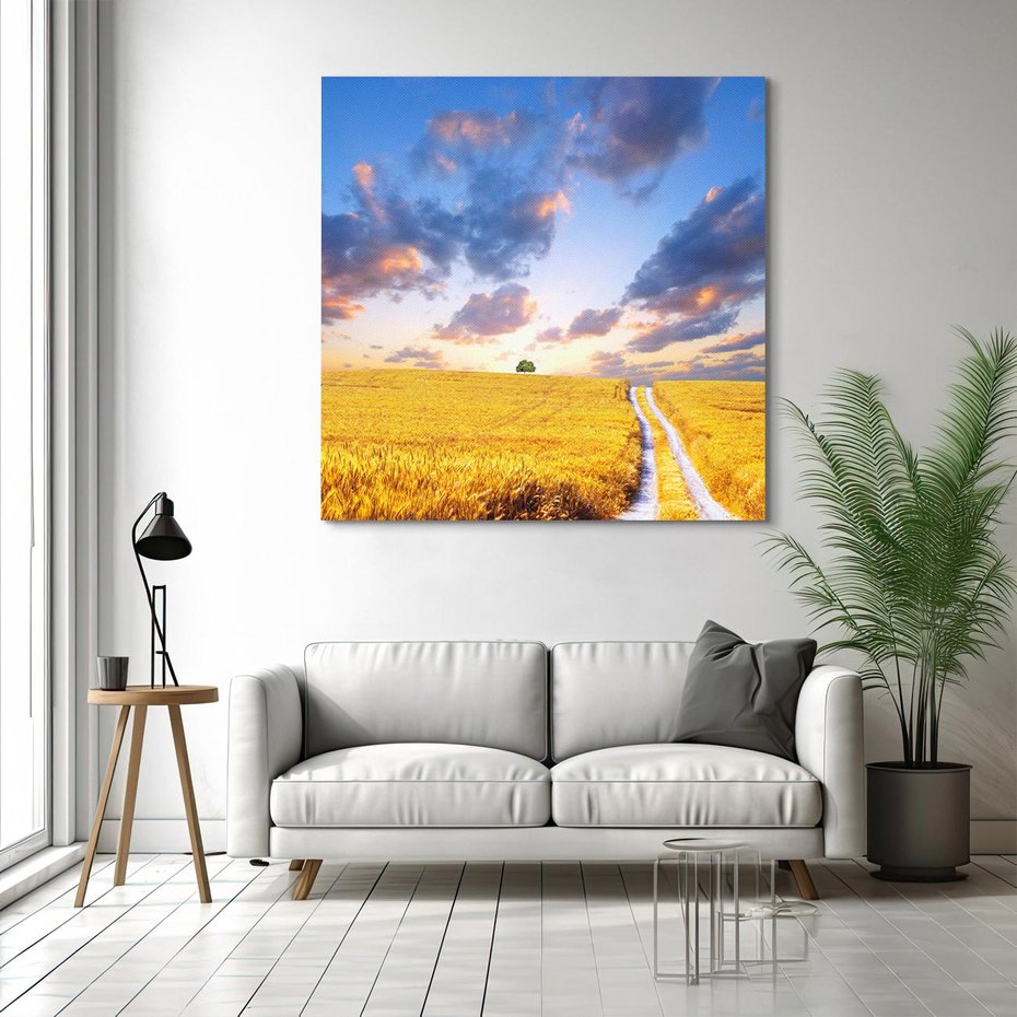 Obraz na płótnie 40x40 - Magiczna droga w lesie - droga, ścieżka