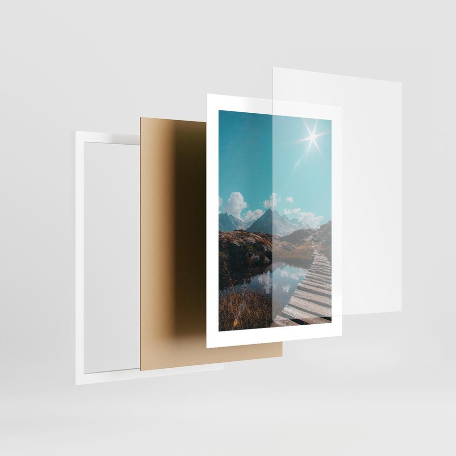 Plakat w ramie 30x40 - Inspirujący Pejzaż - ścieżka, górska - rama biała