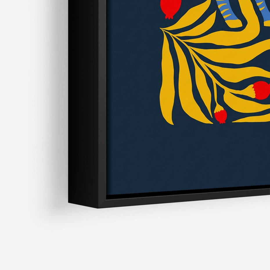 Obraz w ramie 70x100 - Wibracje Wyobraźni - zebra, granatowe tłó - rama czarna