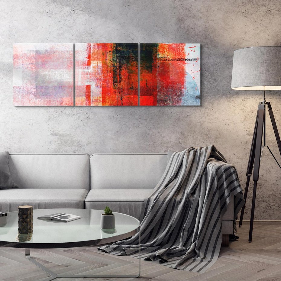 Obraz na płótnie 90x30 - Burza Emocji - wyrazista abstrakcyjna sztuka, dramatyzm