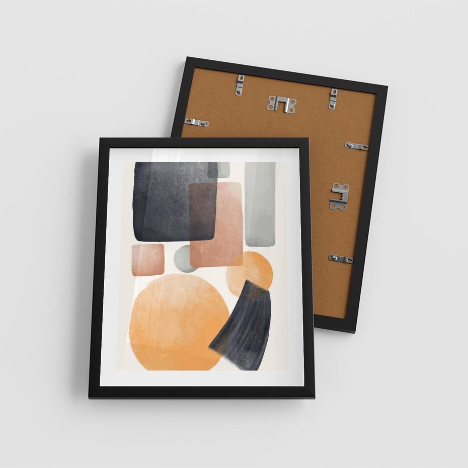 Plakat w ramie 40x50 - Geometria w Abstrakcji - abstrakcja, proste formy - rama czarna