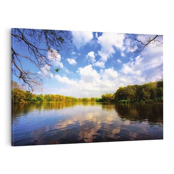 Obraz na płótnie 100x70 - Jezioro: Ukojenie wśród drzew - jezioro, las