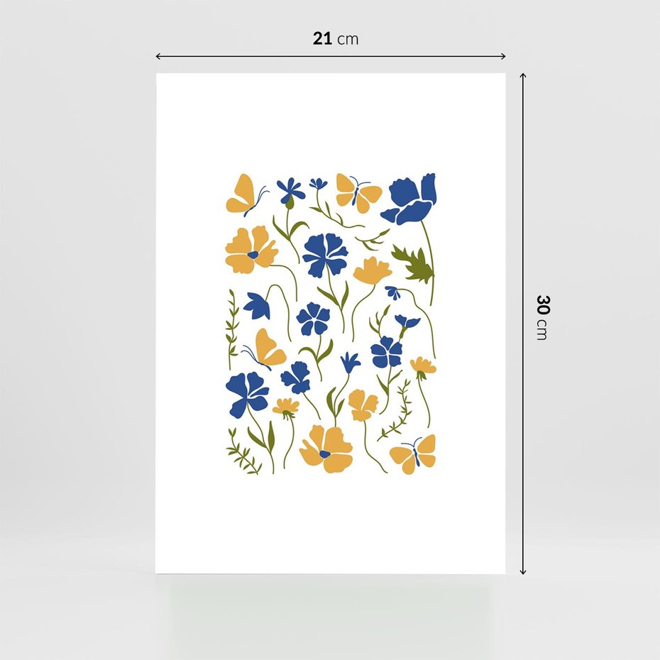 Plakat bez ramy 21x30 - Odgłosy Wizji - kwiaty, sztuka nowoczesna