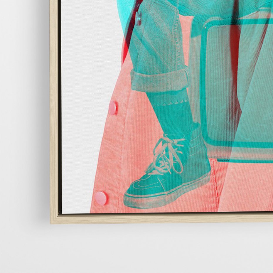 Obraz w ramie 50x70 - Rytmy Wspomnień - kolaż zdjęć, kobieta - rama drewno