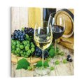 Obraz na płótnie 40x40 - Wino winogrona i kieliszki - wino, winogrona