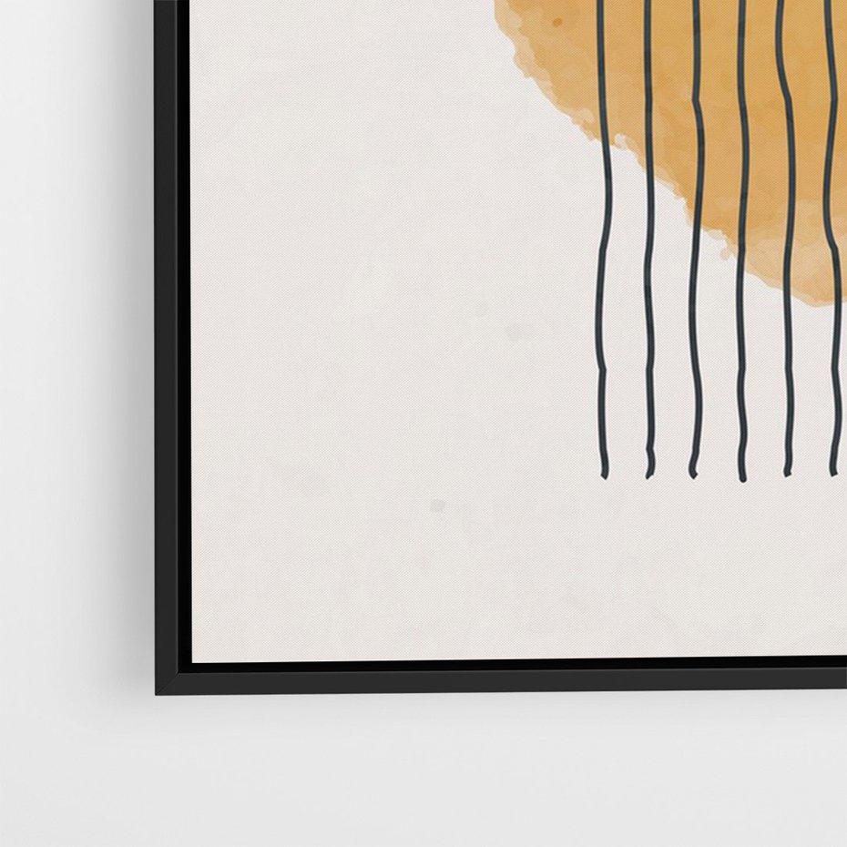 Obraz w ramie 70x100 - Taniec Emocji - abstrakcyjne akwarelowe plamy, nieregularne kreski - rama czarna