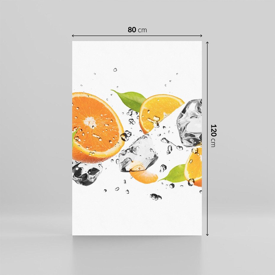 Obraz na płótnie 80x120 - Słoneczne pomarańcze z wodą - pomarańcze, woda