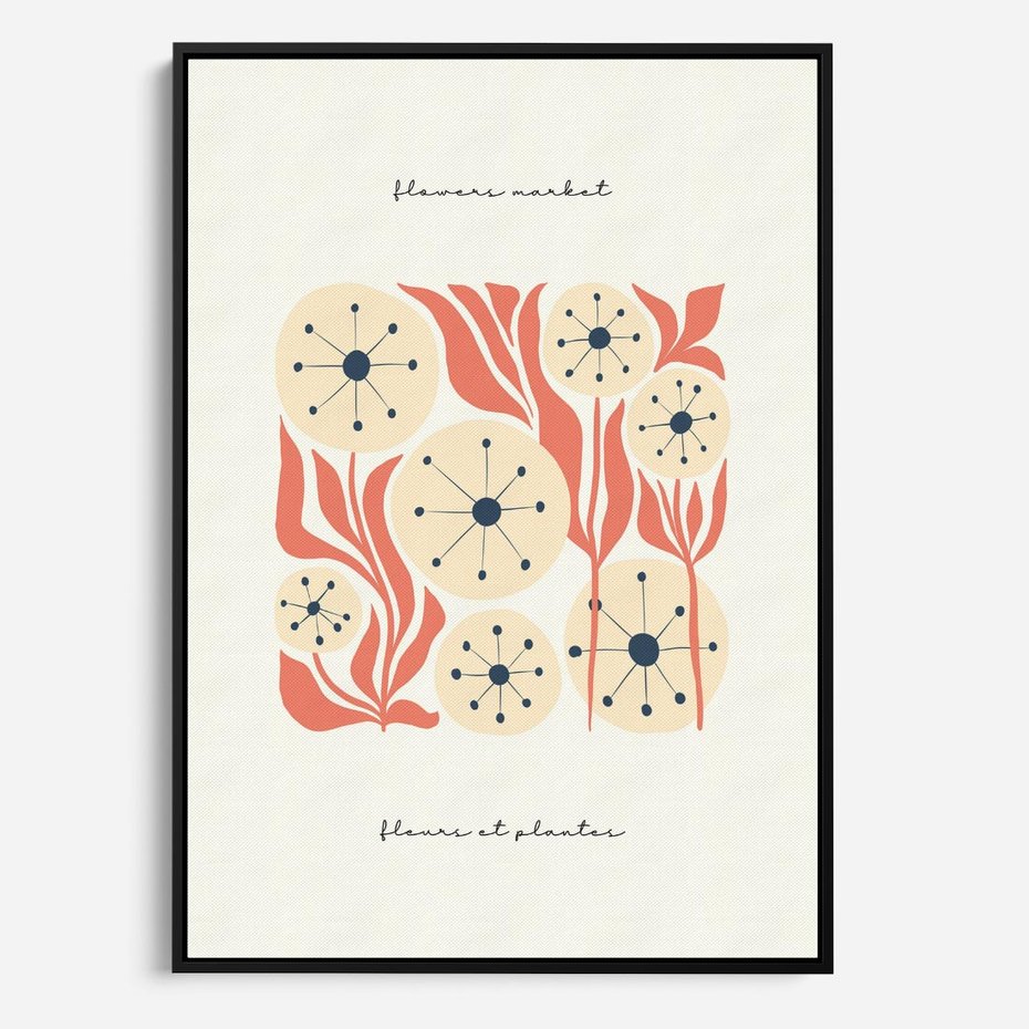 Obraz w ramie 70x100 - Dmuchawce w Abstrakcji - dmuchawce, abstrakcja - rama czarna