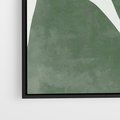 Obraz w ramie 70x100 - Oaza Harmonii - abstrakcyjny kształt, zielony plakat - rama czarna