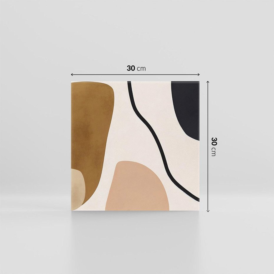 Obraz na płótnie 30x30 - Harmonia chaosu i porządku - abstrakcyjne kształty, kolory beżu i brązu