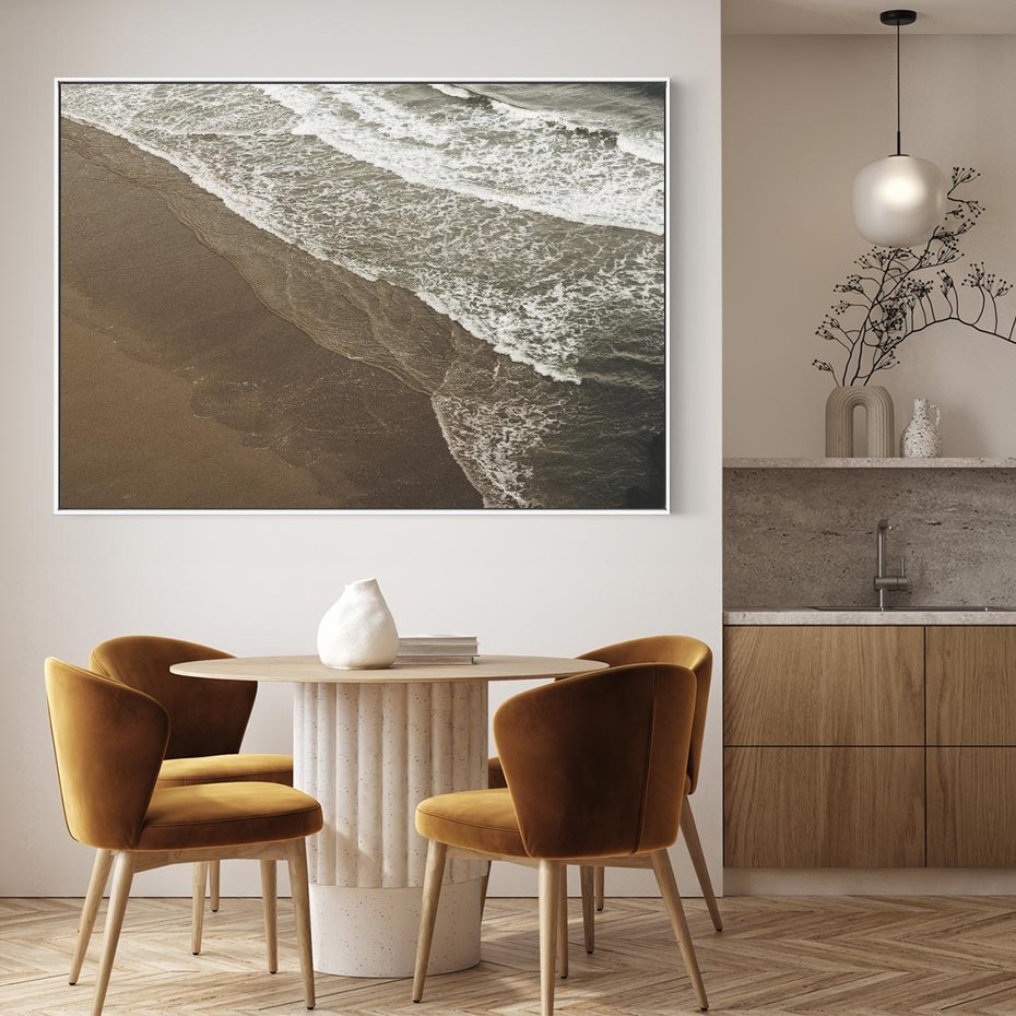 Obraz w ramie 120x80 - Spokój nad plażą - plaża, morze - rama biała