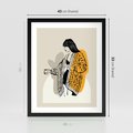 Plakat w ramie 40x50 - Żółte Akcenty w Grafice - grafika, minimalizm - rama czarna