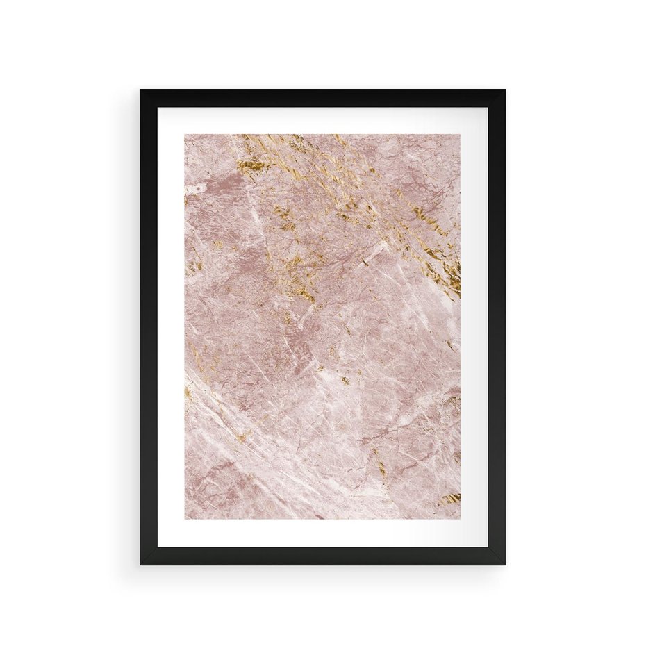 Plakat w ramie 30x40 - Wyjątkowa Stylizacja - marmur, złoto - rama czarna