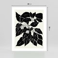 Plakat bez ramy 40x50 - Ruchome szkicowe odbicia - czarno biała grafika, roślinność