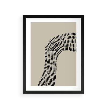 Plakat w ramie 30x40 - Migotliwa Innowacyjna Ekspresja - boho plakat, czarne kropki kreski - rama czarna